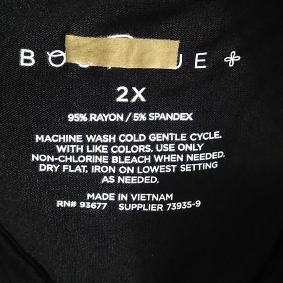 ❄️2/$5❄️[B7] NWOT Black Cold Shoulder Bodysuit, Size 2X - Picture 6 of 6